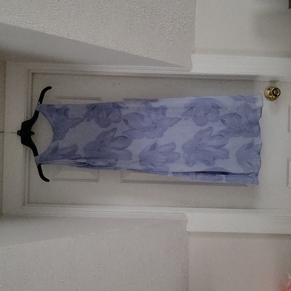 Alyn Paige blue flower dress